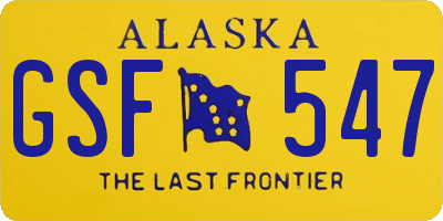 AK license plate GSF547