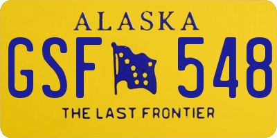 AK license plate GSF548