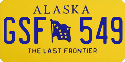 AK license plate GSF549