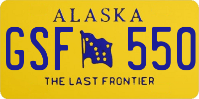 AK license plate GSF550