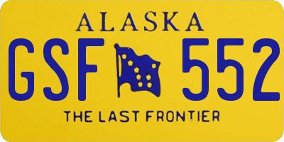 AK license plate GSF552