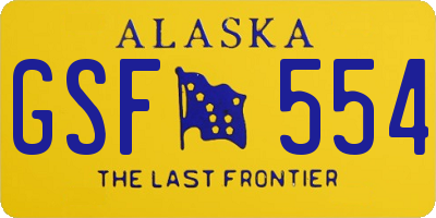 AK license plate GSF554