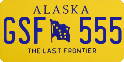 AK license plate GSF555