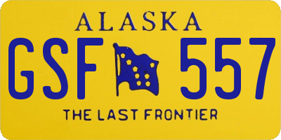 AK license plate GSF557