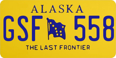 AK license plate GSF558