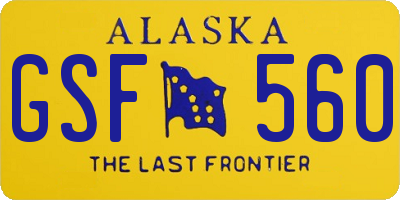 AK license plate GSF560