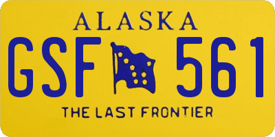 AK license plate GSF561