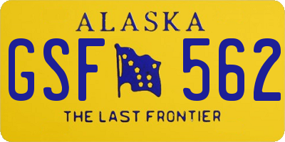 AK license plate GSF562