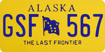 AK license plate GSF567