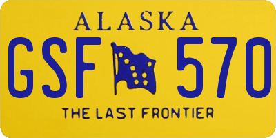 AK license plate GSF570