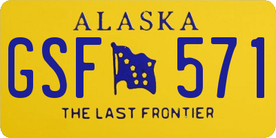 AK license plate GSF571