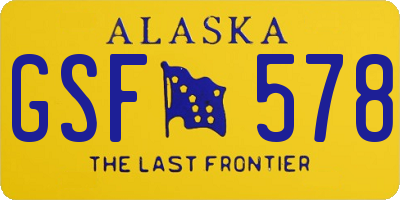 AK license plate GSF578