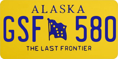 AK license plate GSF580