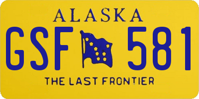 AK license plate GSF581