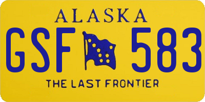 AK license plate GSF583