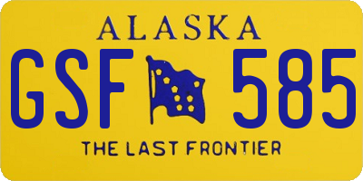 AK license plate GSF585