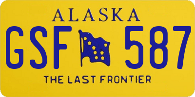 AK license plate GSF587