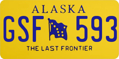 AK license plate GSF593