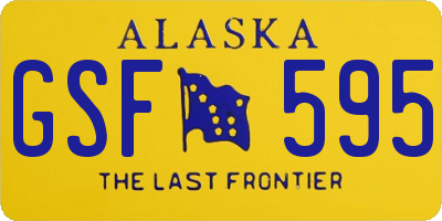 AK license plate GSF595