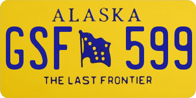 AK license plate GSF599