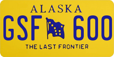 AK license plate GSF600