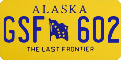 AK license plate GSF602