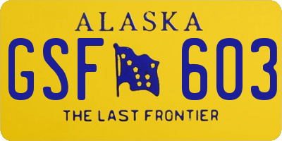 AK license plate GSF603