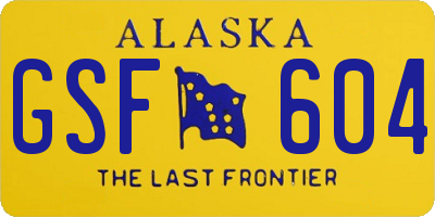 AK license plate GSF604