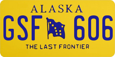 AK license plate GSF606