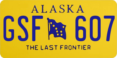 AK license plate GSF607