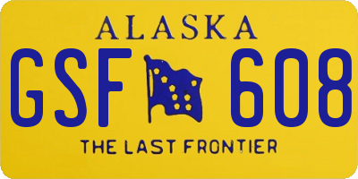 AK license plate GSF608