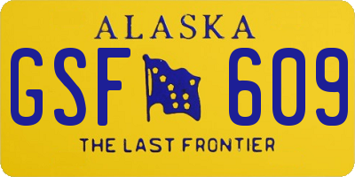 AK license plate GSF609