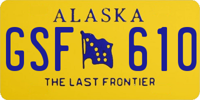AK license plate GSF610