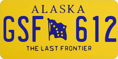 AK license plate GSF612