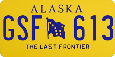 AK license plate GSF613