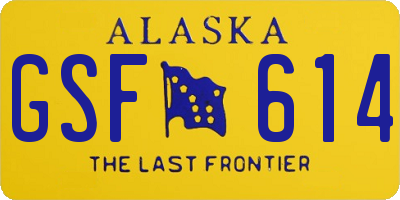 AK license plate GSF614