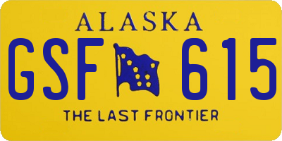 AK license plate GSF615