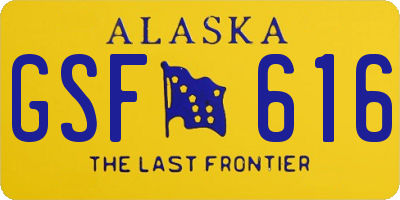 AK license plate GSF616