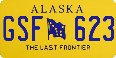 AK license plate GSF623
