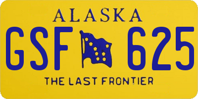 AK license plate GSF625