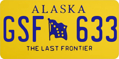 AK license plate GSF633