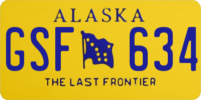 AK license plate GSF634
