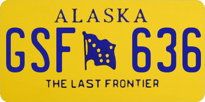 AK license plate GSF636
