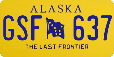 AK license plate GSF637