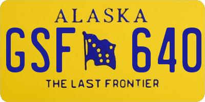 AK license plate GSF640
