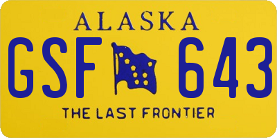 AK license plate GSF643
