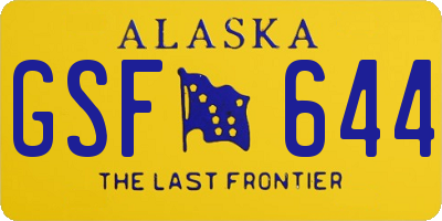 AK license plate GSF644
