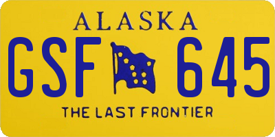 AK license plate GSF645