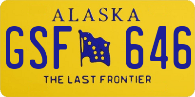 AK license plate GSF646
