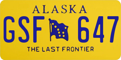 AK license plate GSF647